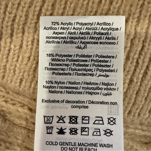 Noisy May Sweater Dress Turtleneck Tan Cable Knit Design Warm Cozy Women's Sz XL - Picture 13 of 13